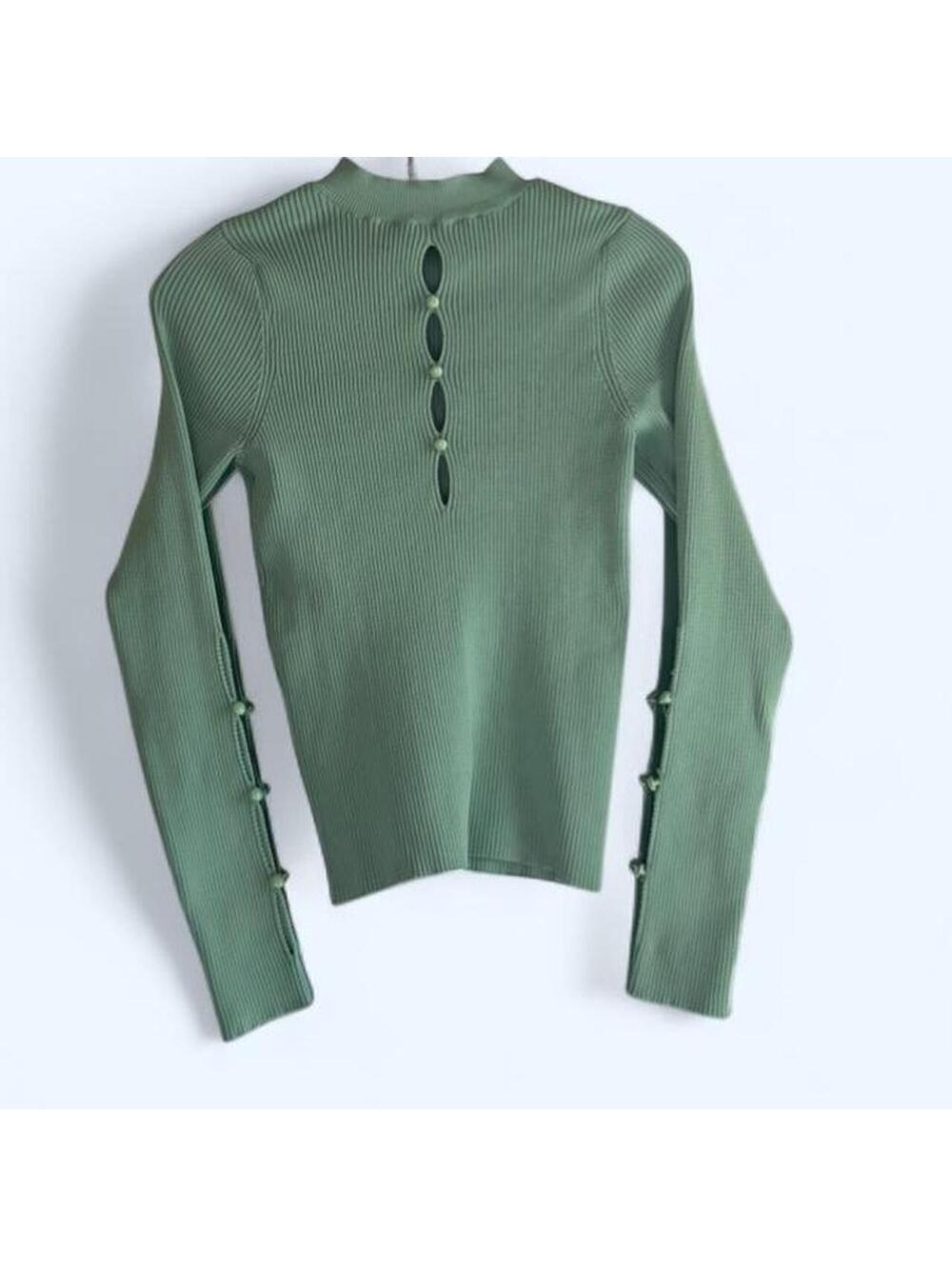 Topshop green long sleeve top
